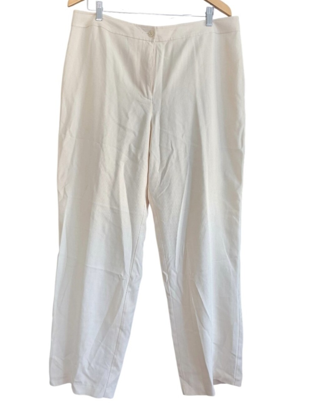 Tommy Bahama 100% Silk Cream Straight-Leg Trousers